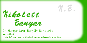 nikolett banyar business card